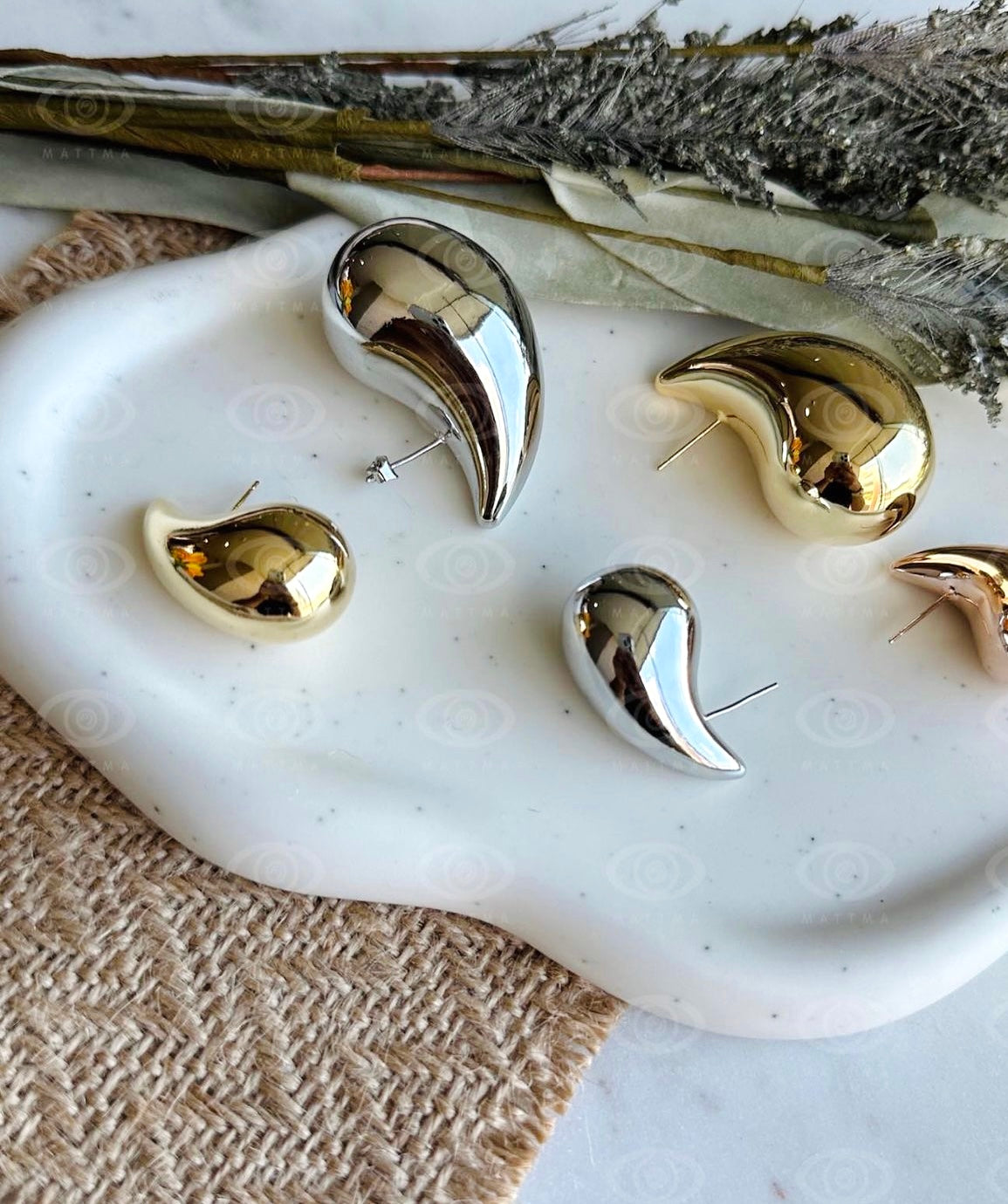 Aretes tipo Botegga gota