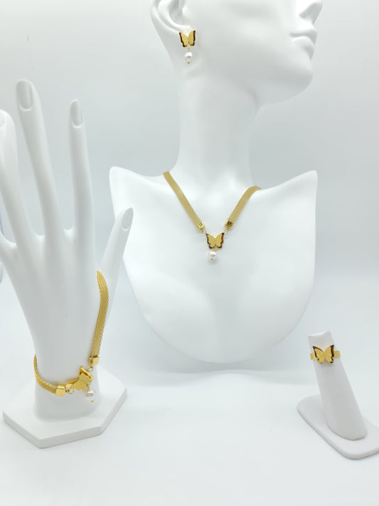 Set completo de joyería Mariposa perla