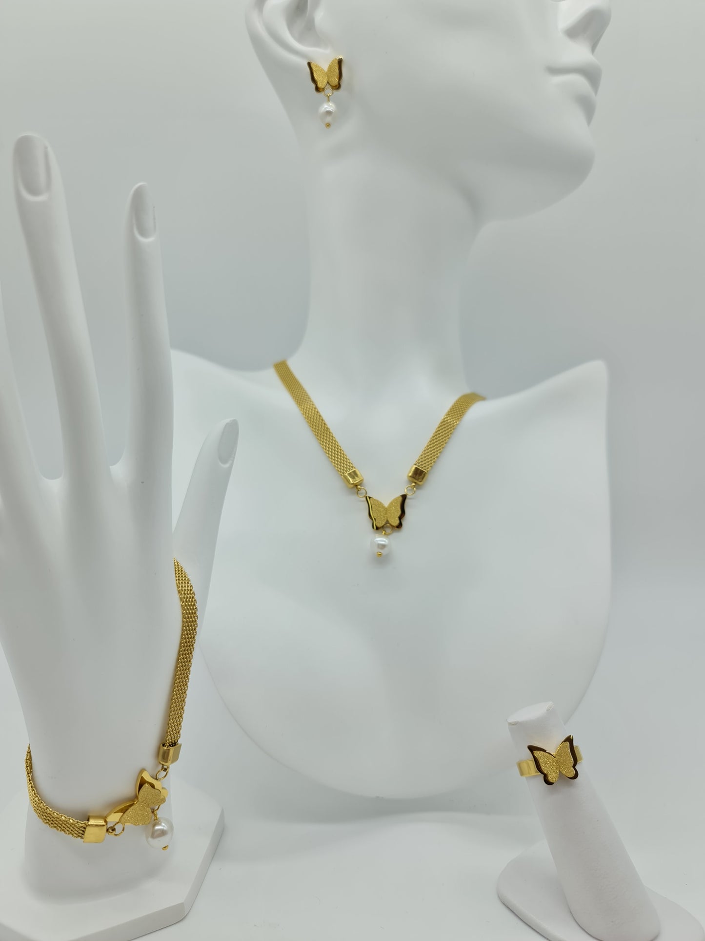 Set completo de joyería Mariposa perla
