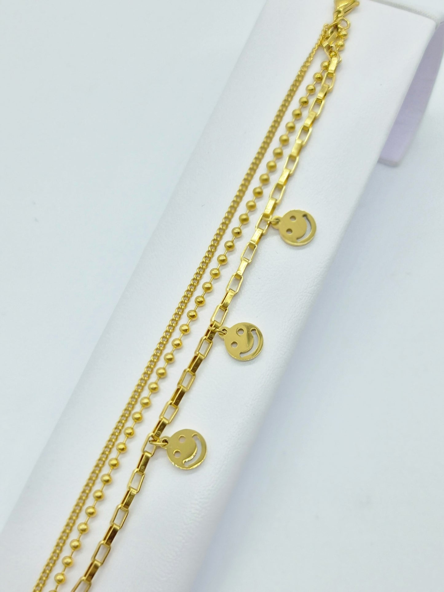 Pulsera Happy Dorada Cadenas