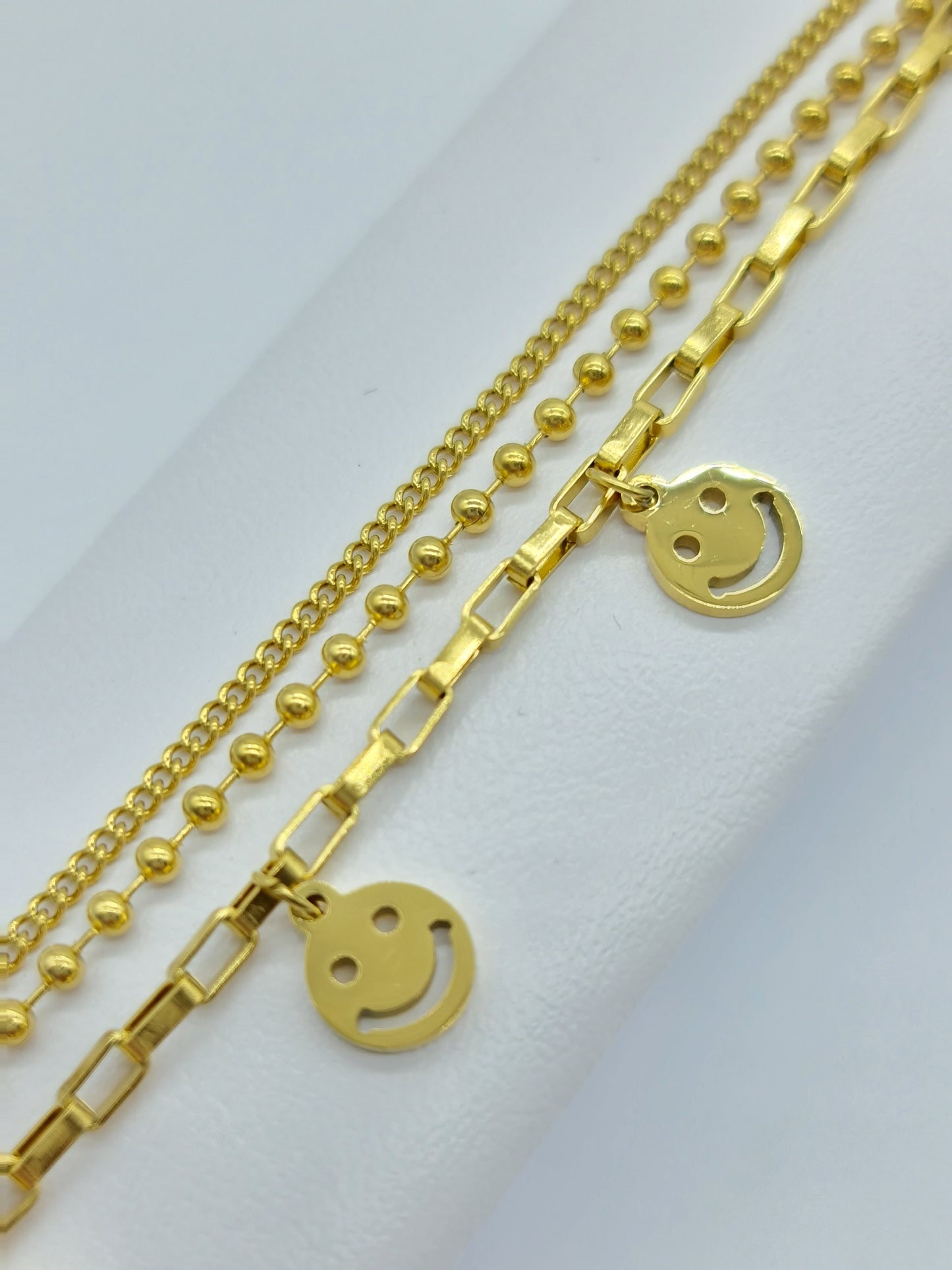 Pulsera Happy Dorada Cadenas