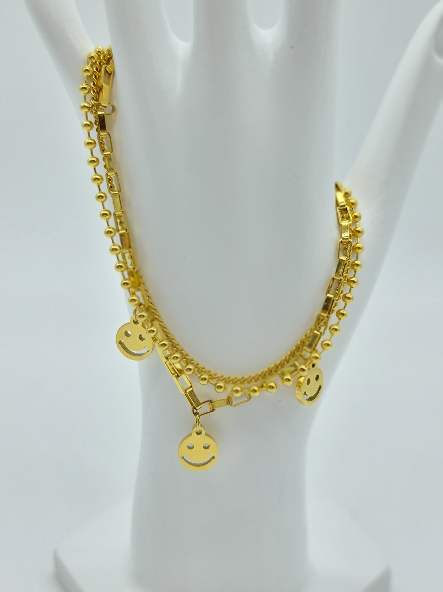 Pulsera Happy Dorada Cadenas