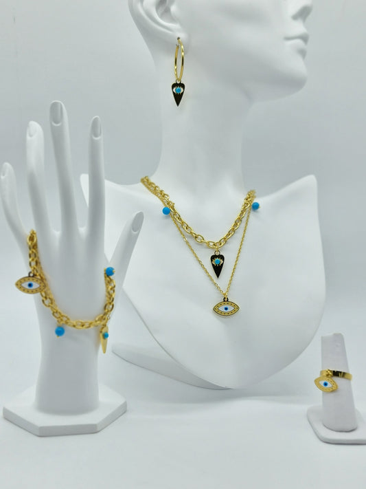 Set completo de joyería Ojo turco Azul Protección