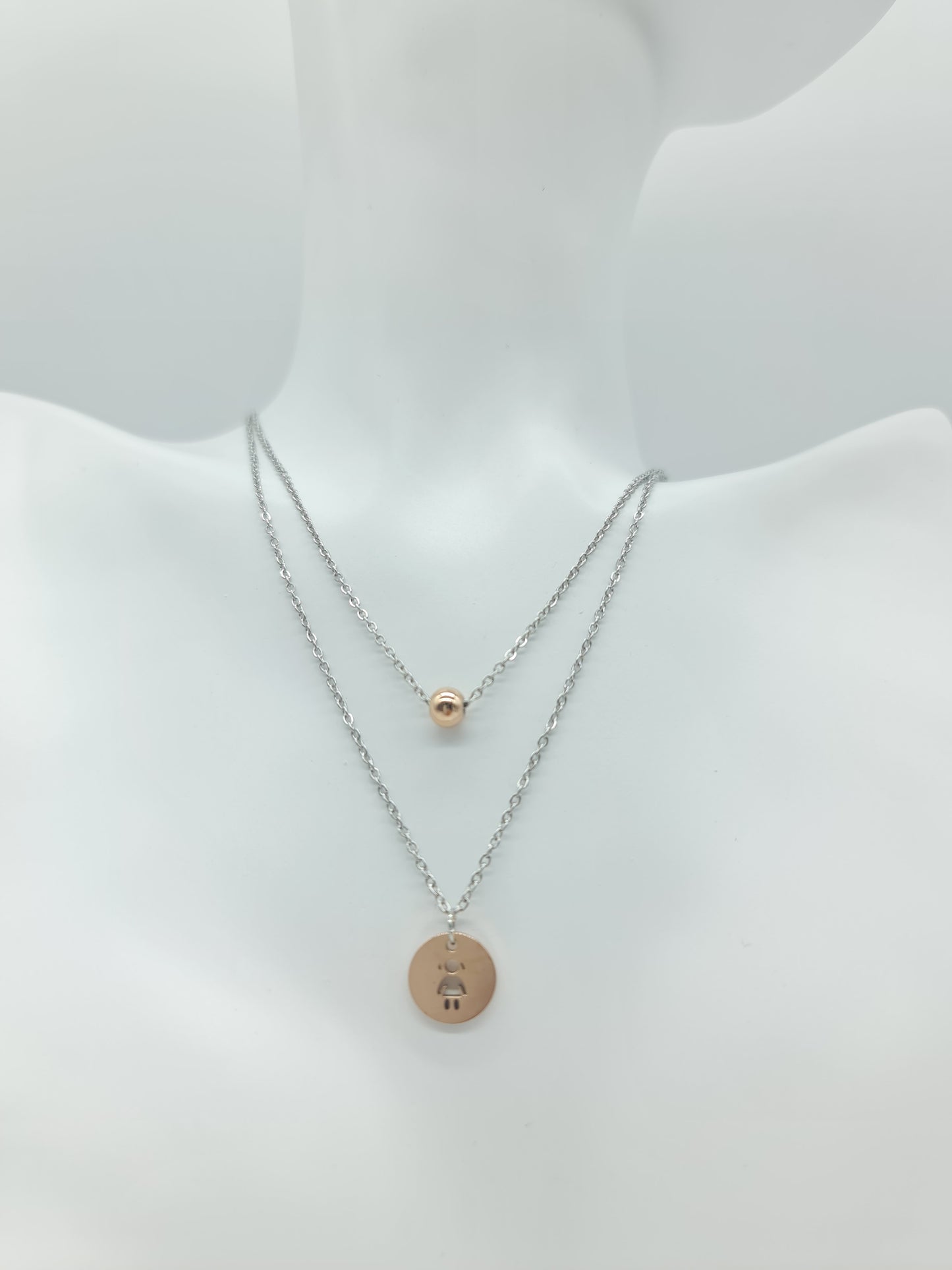 Jugeo de collar y aretes tipo perla / Niña