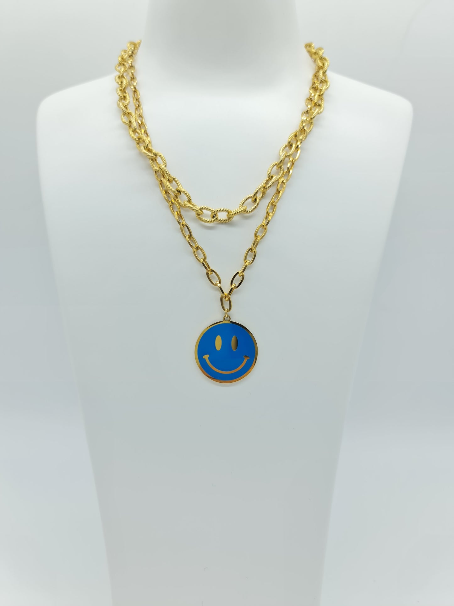 Collar Layer Happy Face Doble esmalte