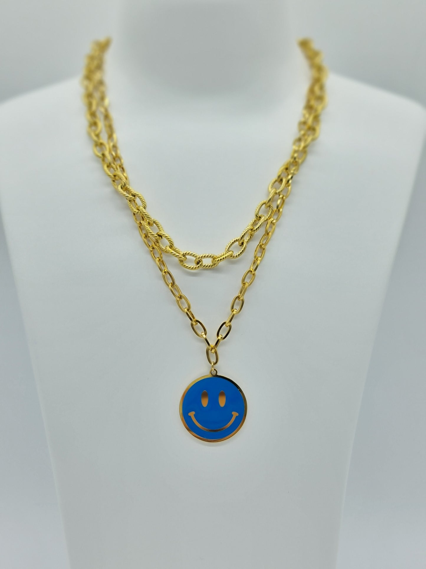 Collar Layer Happy Face Doble esmalte