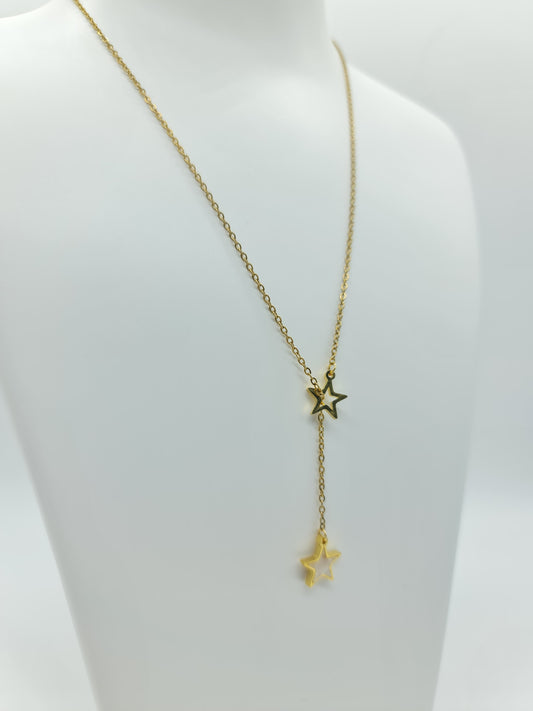 Set collar y aretes Estrella madre perla