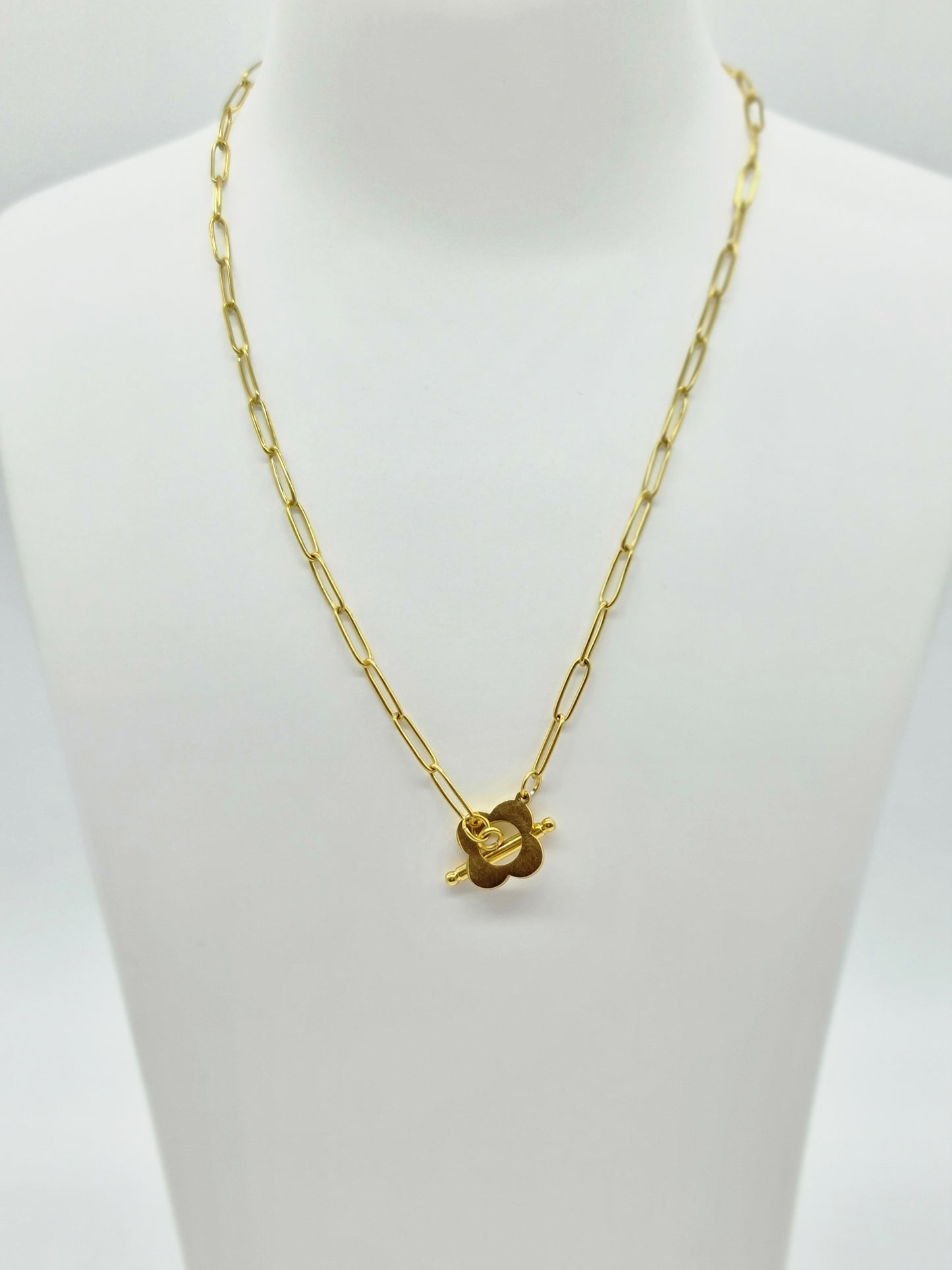 Collar flor con eslabones