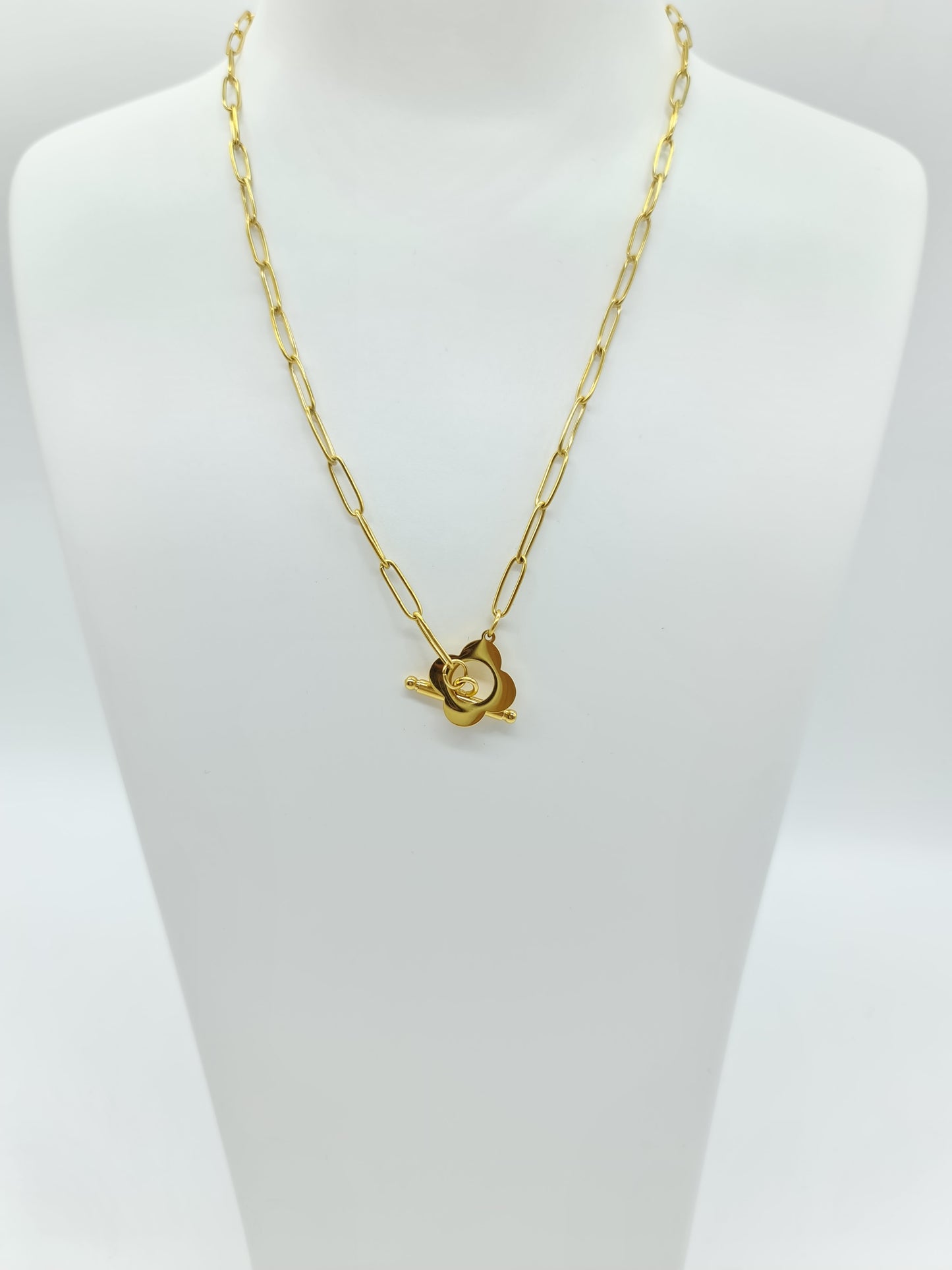 Collar flor con eslabones