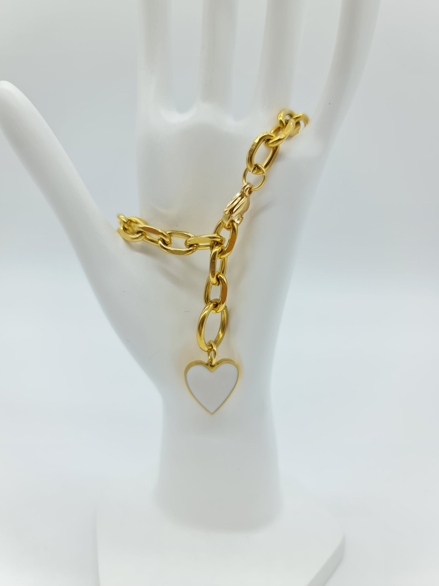 Pulsera eslabones Corazón Esmaltado