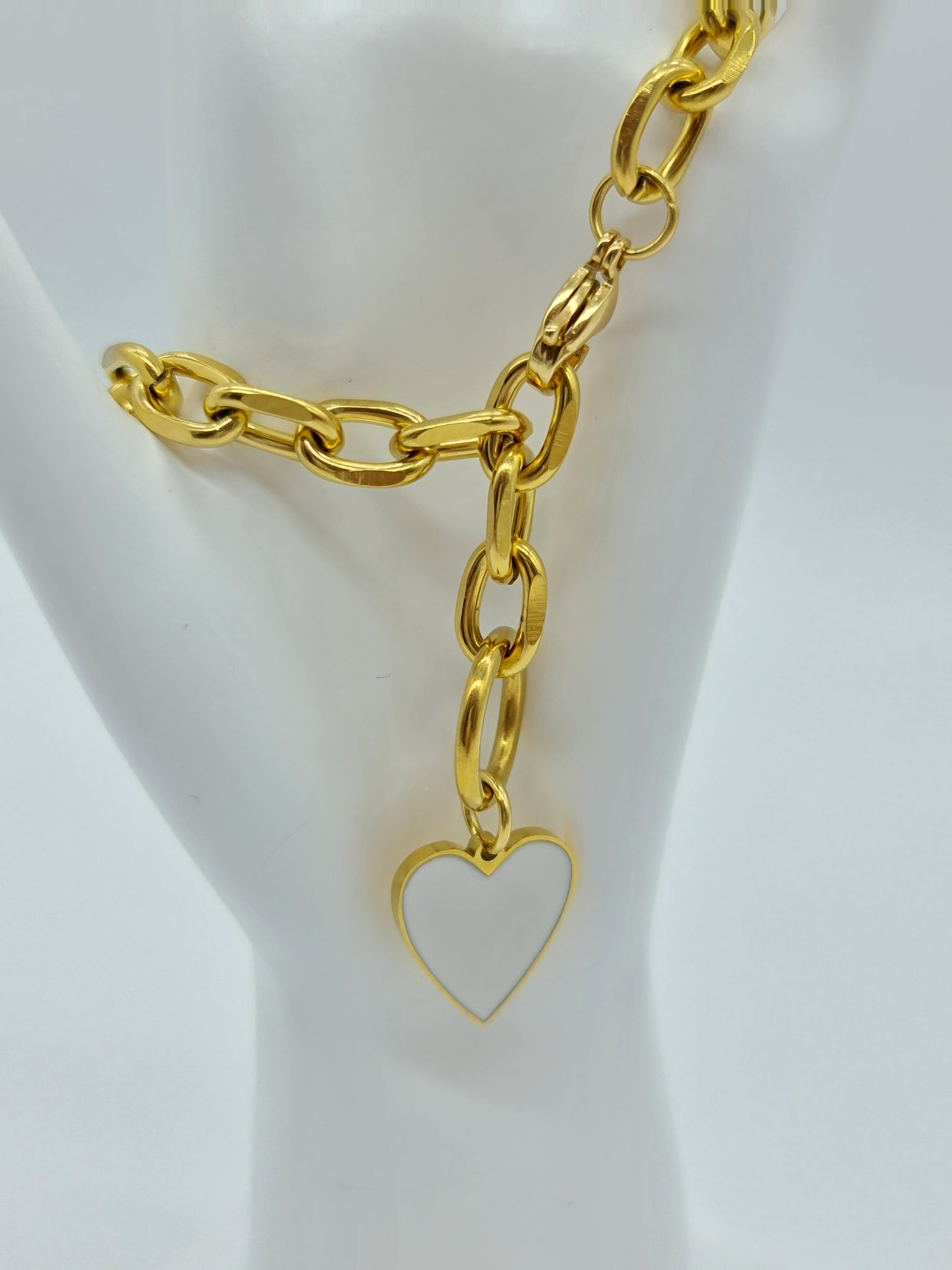 Pulsera eslabones Corazón Esmaltado