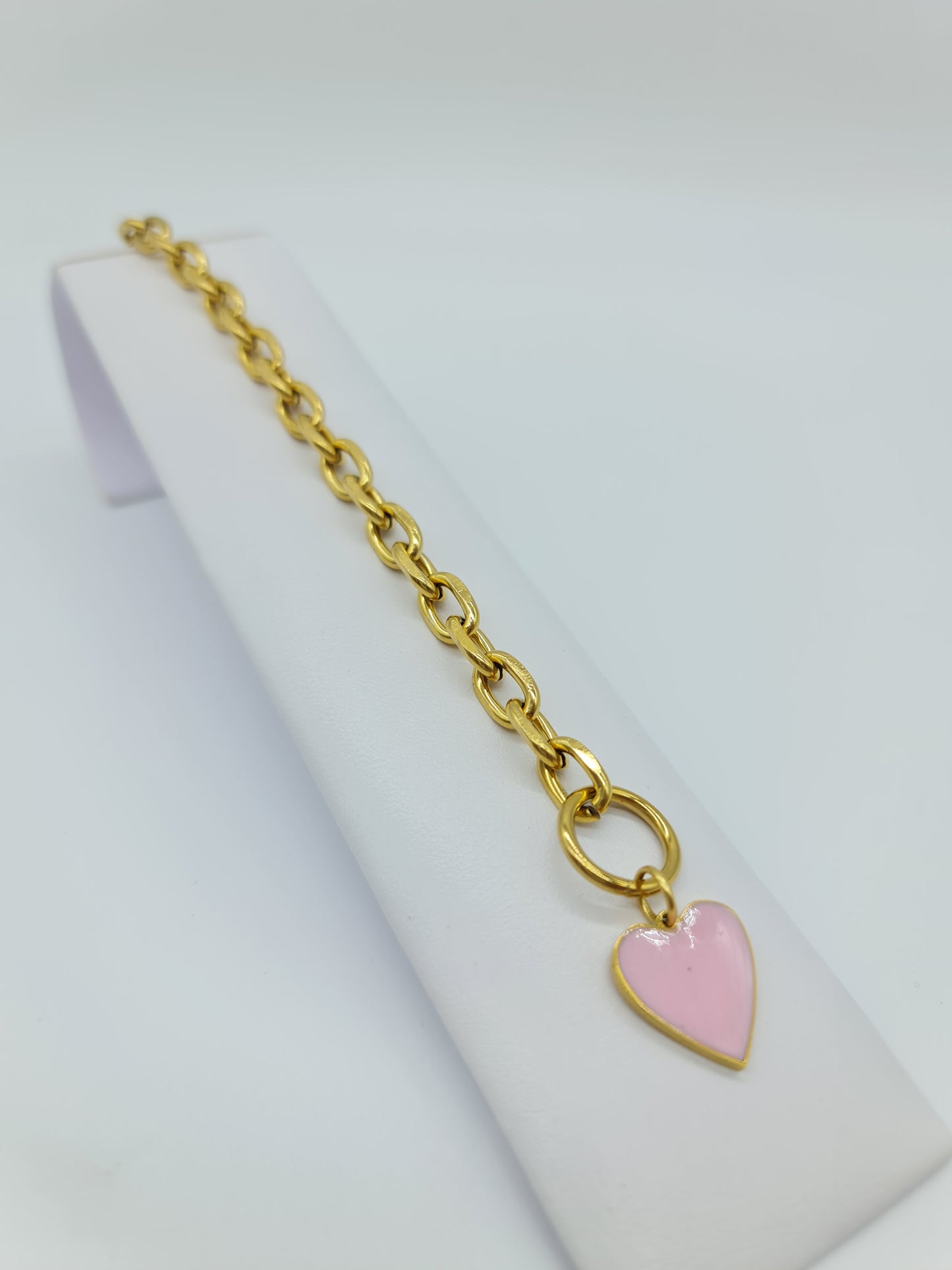 Pulsera eslabones Corazón Esmaltado