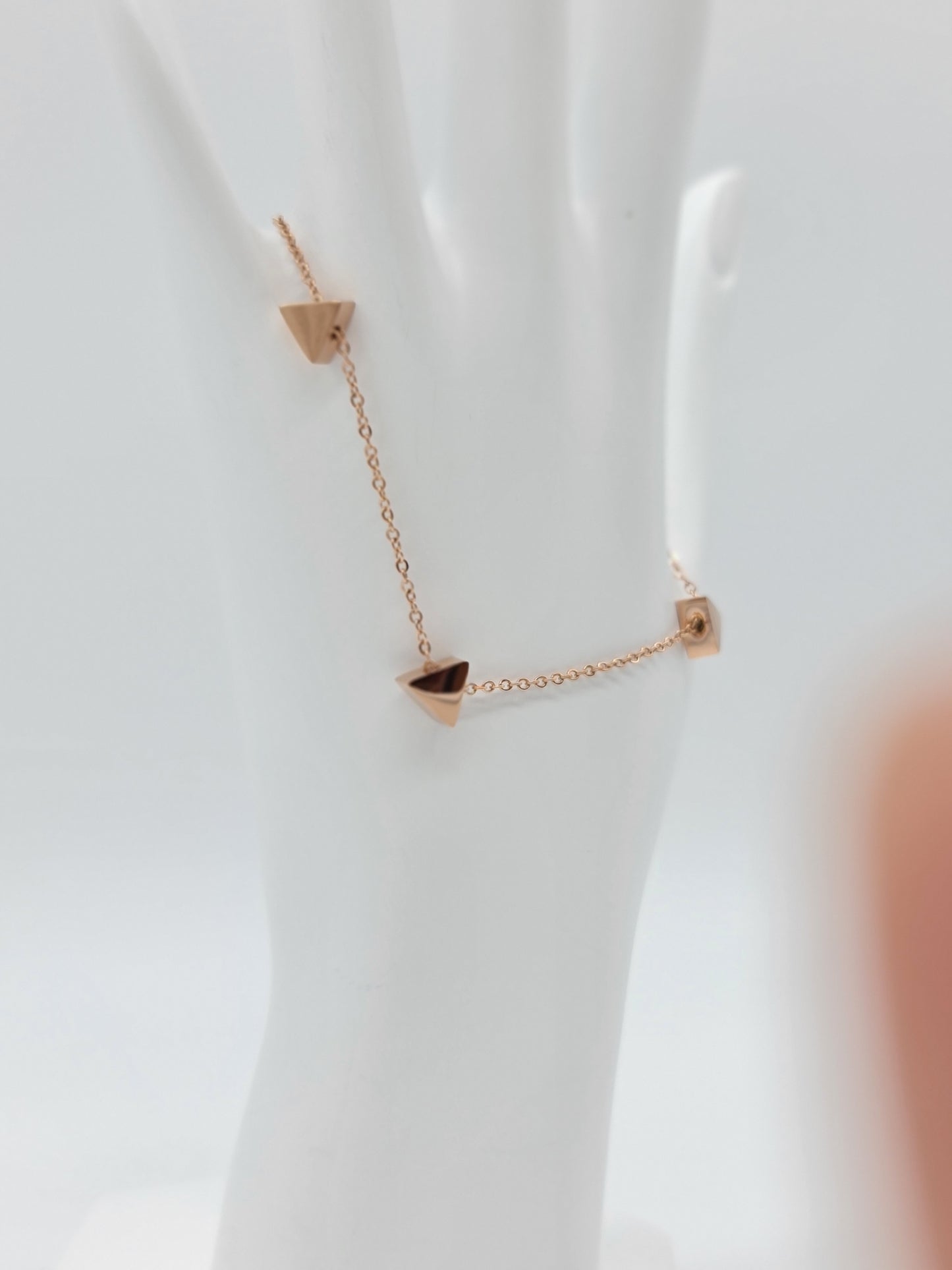 Pulsera triángulos Rose Gold