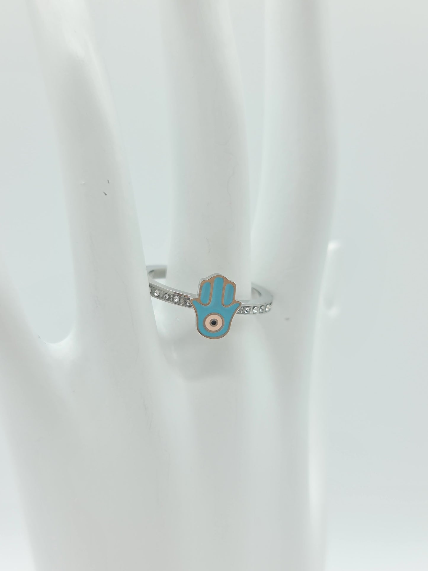 Anillo Mano turca plata con cristales