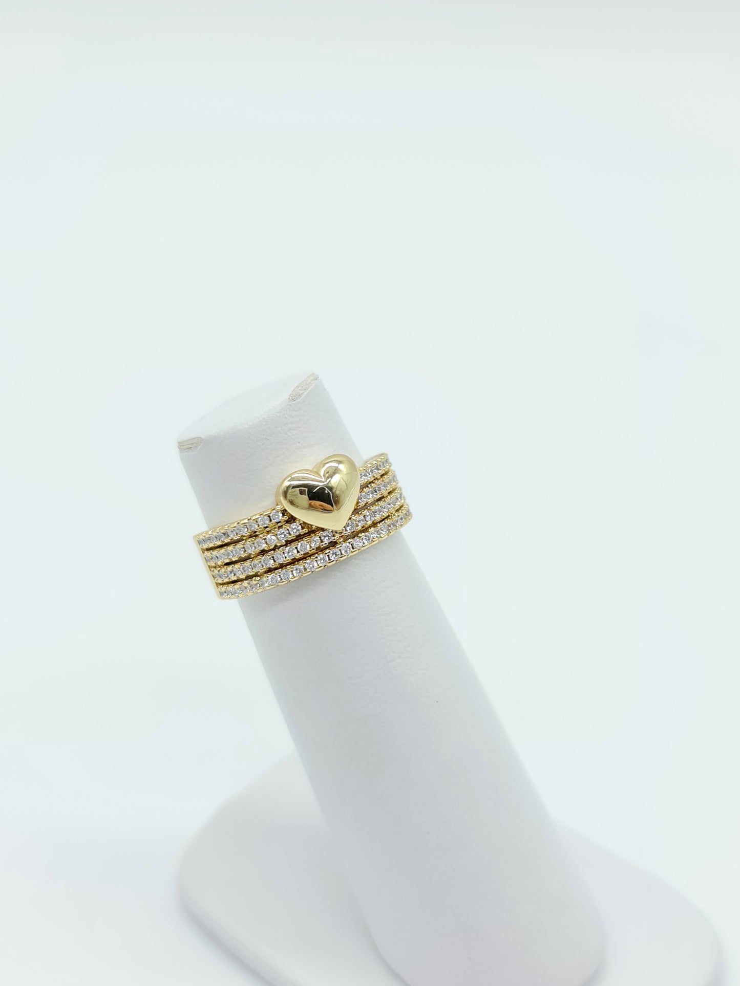 Anillo Heart 4 líneas de cristales