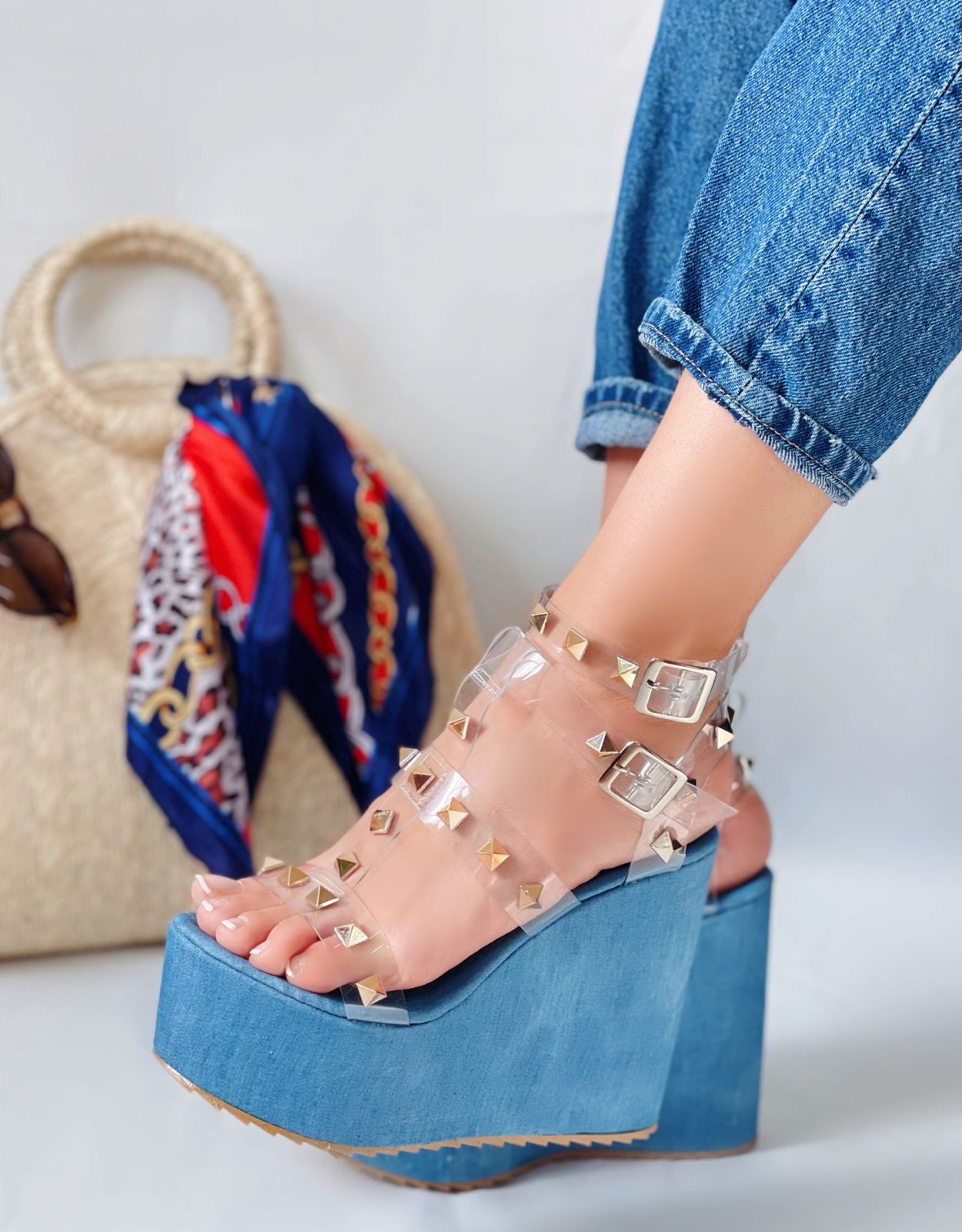 Plataforma Abby mezclilla 5016 estoperoles