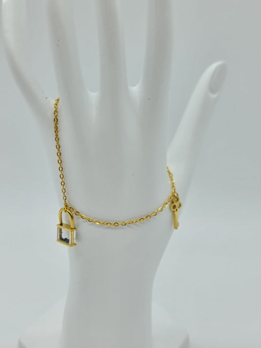 Pulsera Candado Cristal Llavero